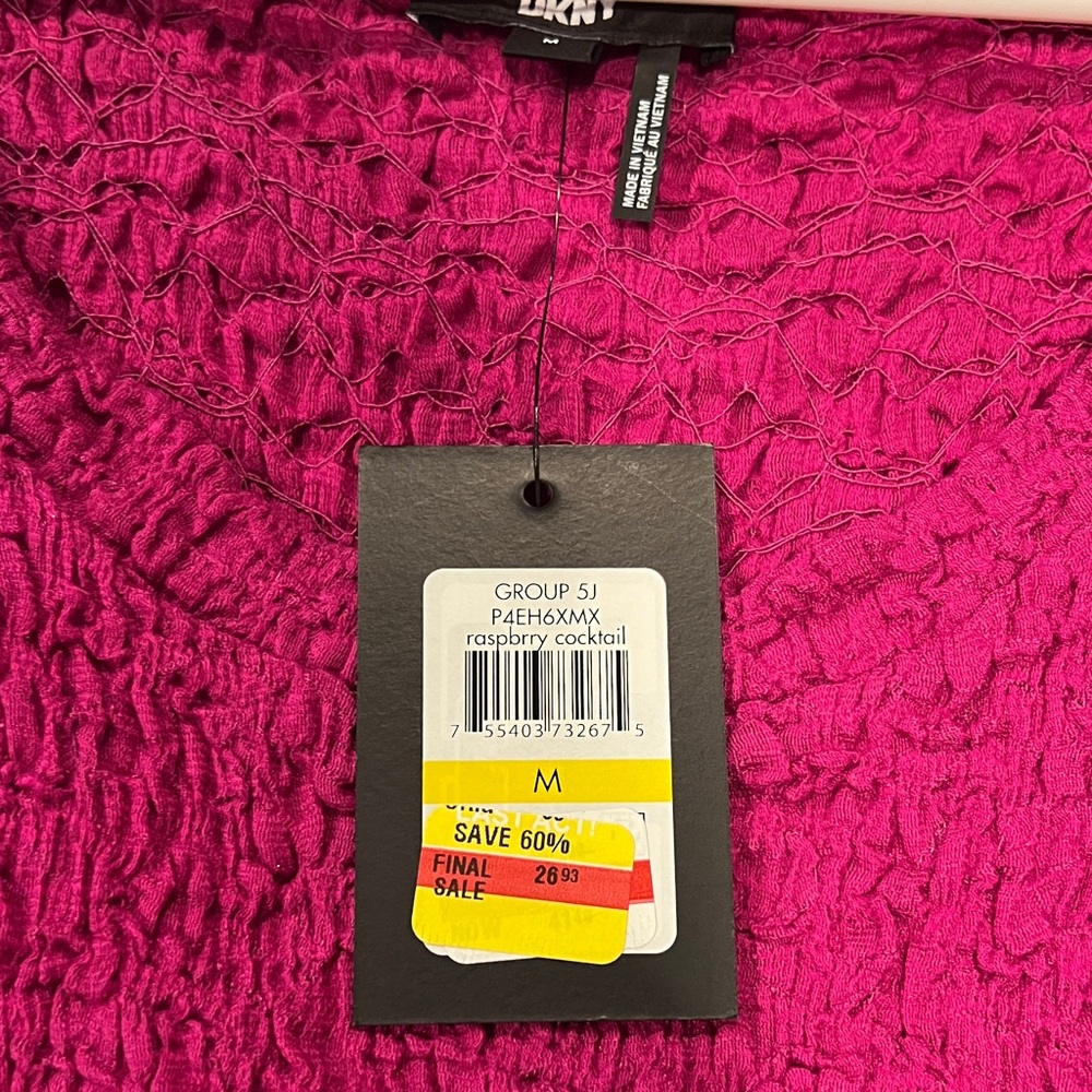 DKNY Fuchsia Textured Blouse - Picture 5 of 5